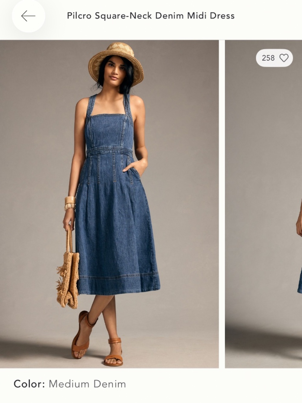 Anthropologie pilcro denim midi dress
